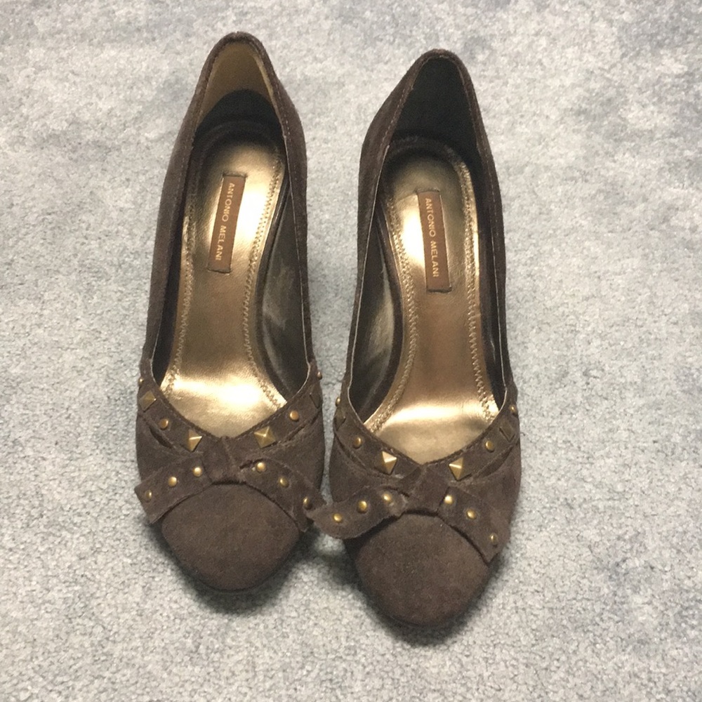 Woman’s suede heels